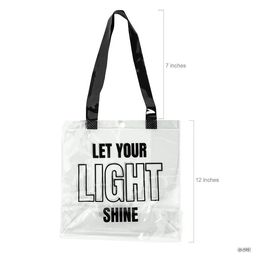 12" x 12" Religious Large Clear Stadium Plastic Tote Bags - 12 Pc.