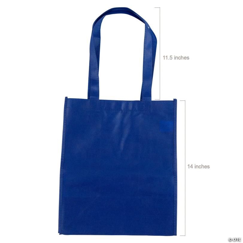 12" x 14" Bulk 48 Pc. Large Nonwoven Blue Shopper Tote Bags