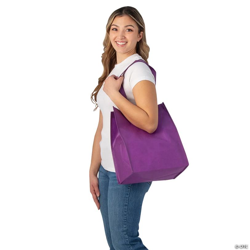 12" x 14" Bulk 48 Pc. Medium Jewel Tone Nonwoven Tote Bags