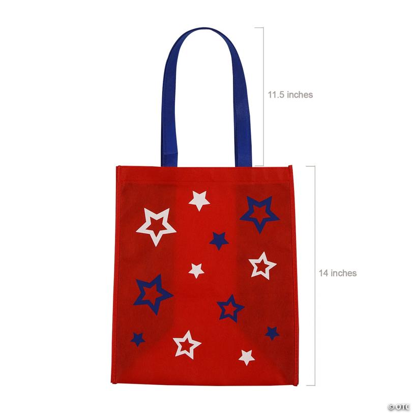 12" x 14" Medium Patriotic Shopper Nonwoven Tote Bags - 12 Pc.