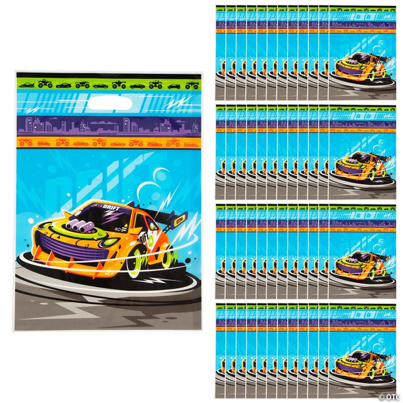 12" x 17" Bulk 50 Pc. Cars & Trucks Plastic Goody Bags