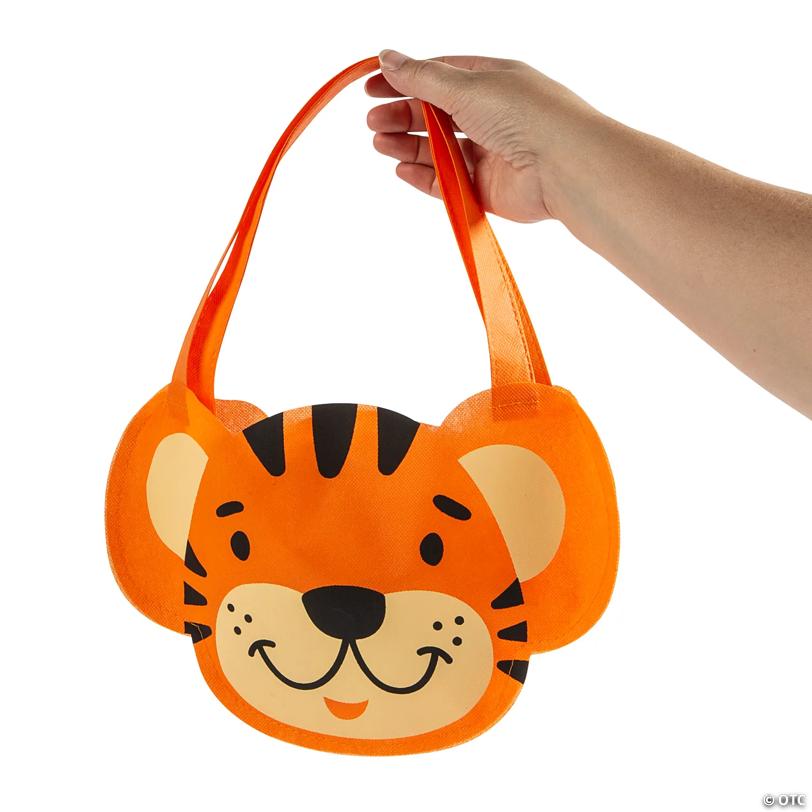 12" x 8" Medium Safari Animal-Shaped Nonwoven Tote Bags - 12 Pc.
