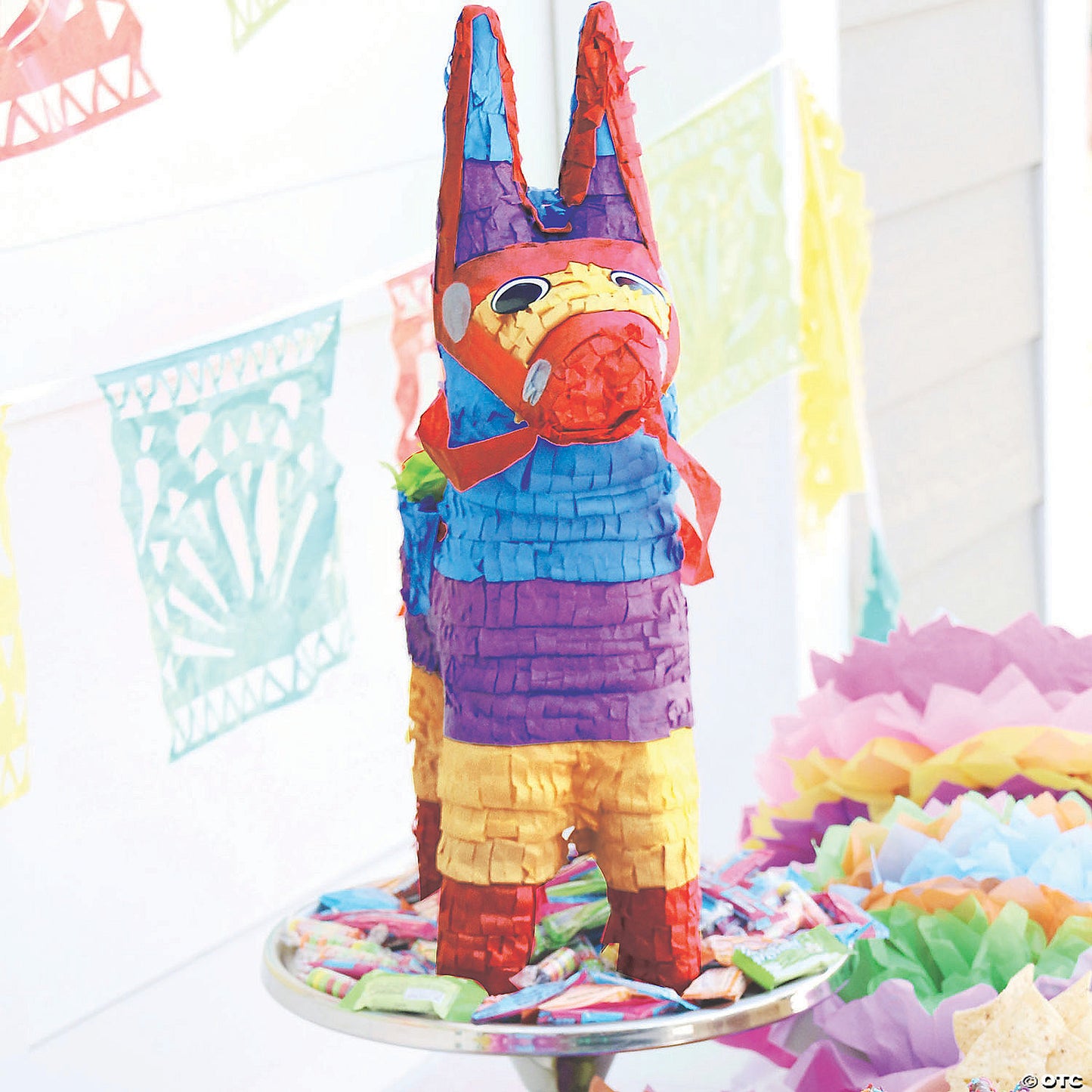13 1/2" x 19" Bright Colors Donkey Piñata Hanging Decoration | USA Decoration®