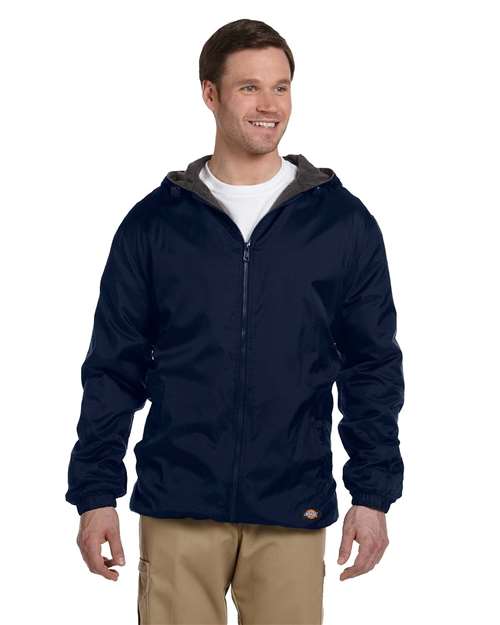 Fleece Lined Nylon Hooded Jacket | USA Decoration