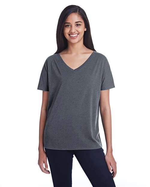 Women's Tri-Blend Fleck V-Neck T-Shirt | USA Decoration