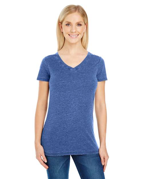 Women's Vintage Dye V-Neck T-Shirt | USA Decoration