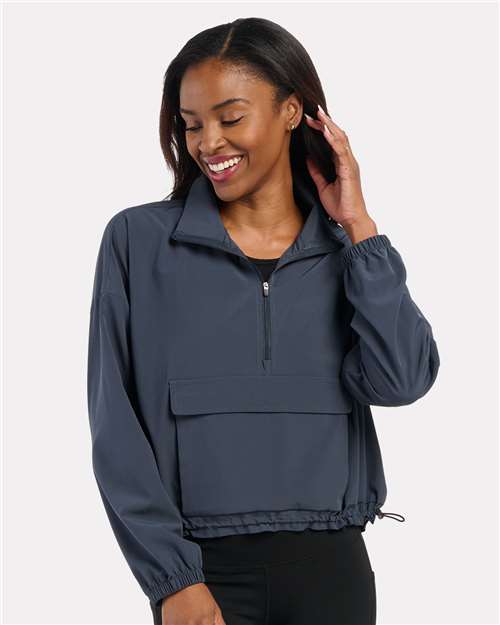 Women's Stretch Woven Quarter-Zip Pullover | USA Decoration