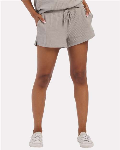 Women's Ribbed Knit Shorts | USA Decoration