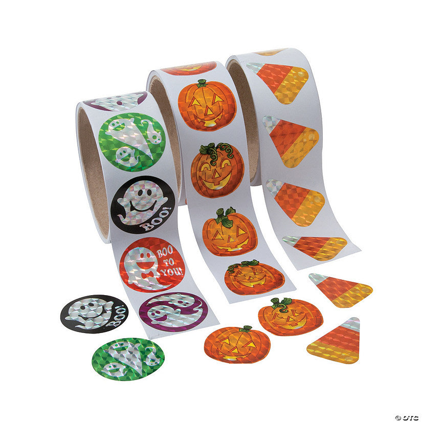3 Roll(s): Bulk 300 Pc. Halloween Prism Sticker Assortment | USA Decoration®