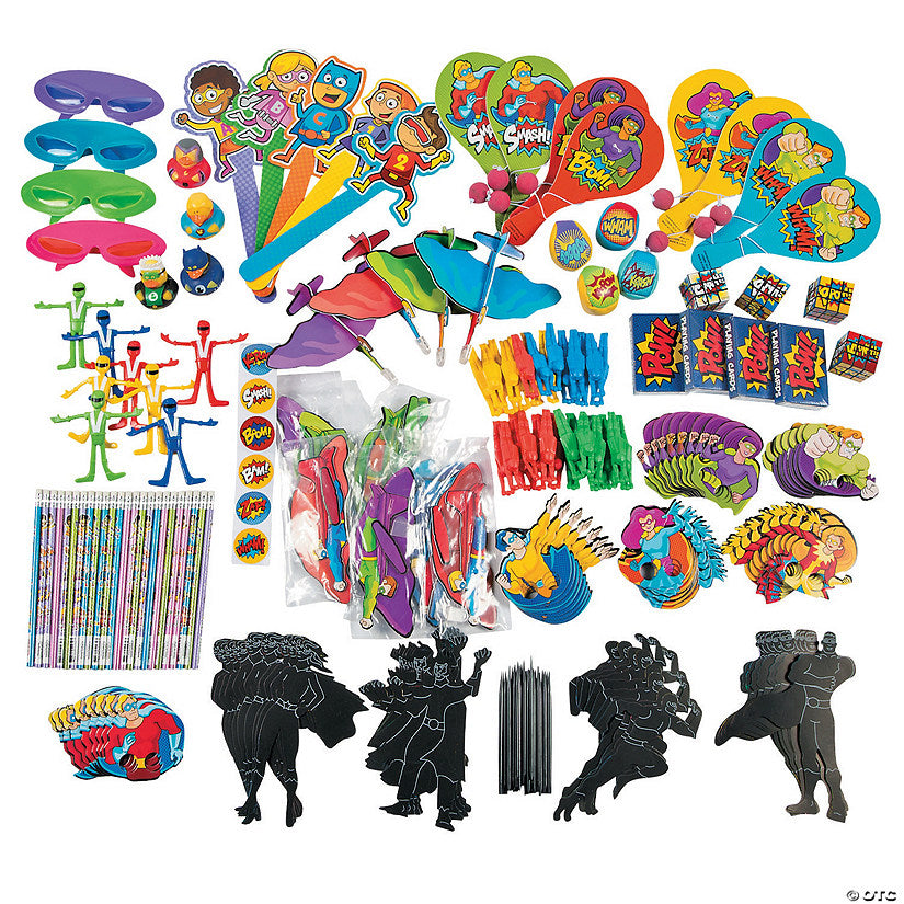 250 Piece(s): Bulk 250 Pc. Superhero Novelty Assortment | USA Decoration®