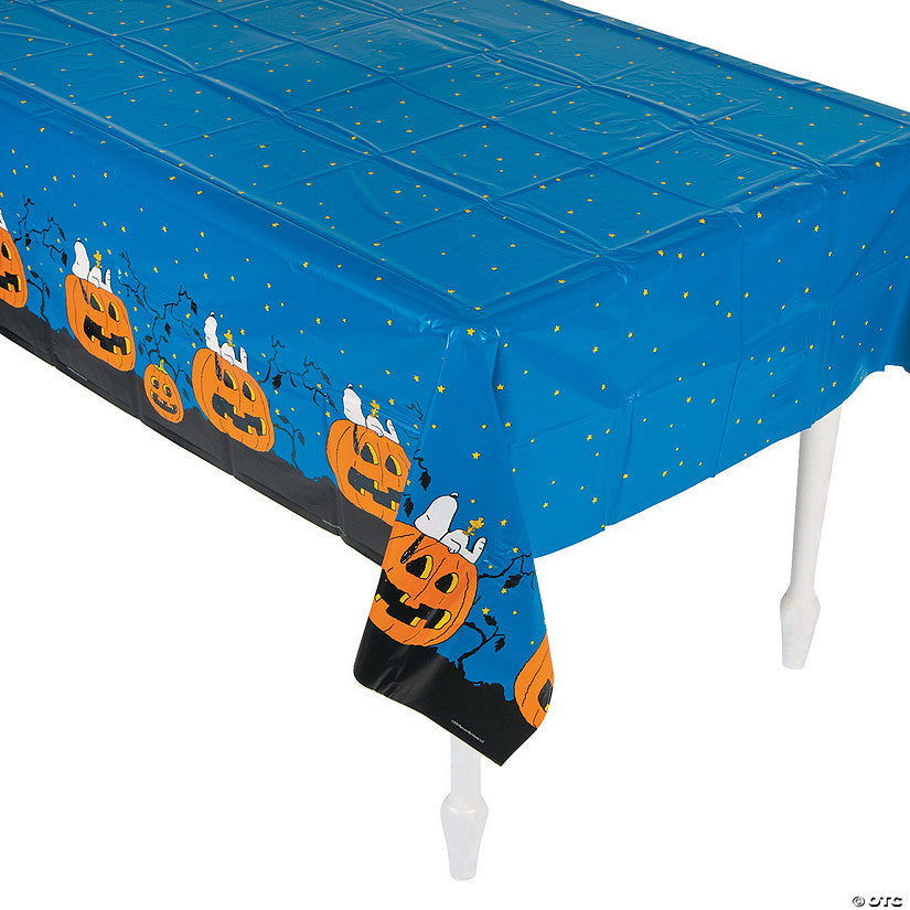 54" x 108" Peanuts® Snoopy Halloween Plastic Tablecloth | USA Decoration®