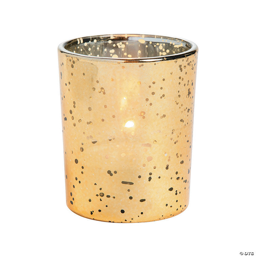 Per Dozen: Gold-Flecked Mercury Glass Votive Candle Holders - 12 Pc. | USA Decoration®