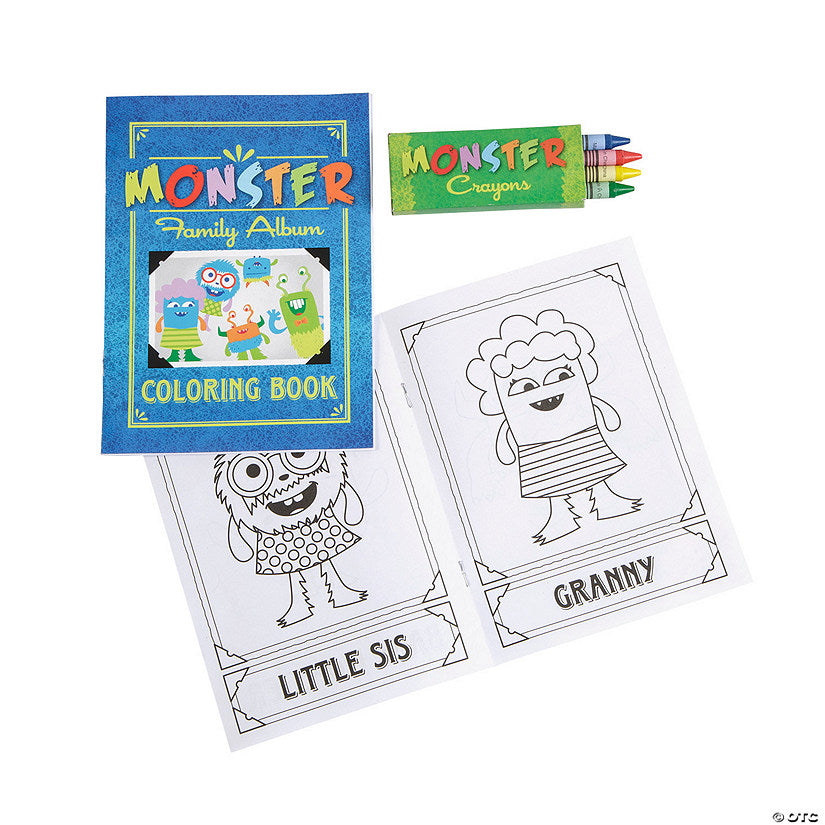 Per Dozen: Monster Coloring Books with Crayons - 24 Pc. | USA Decoration®