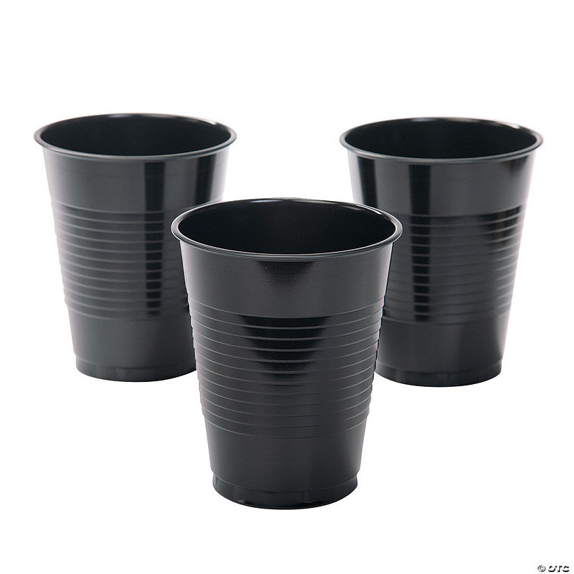 16 oz. Black Disposable Plastic Cups - 20 Ct. | USA Decoration®