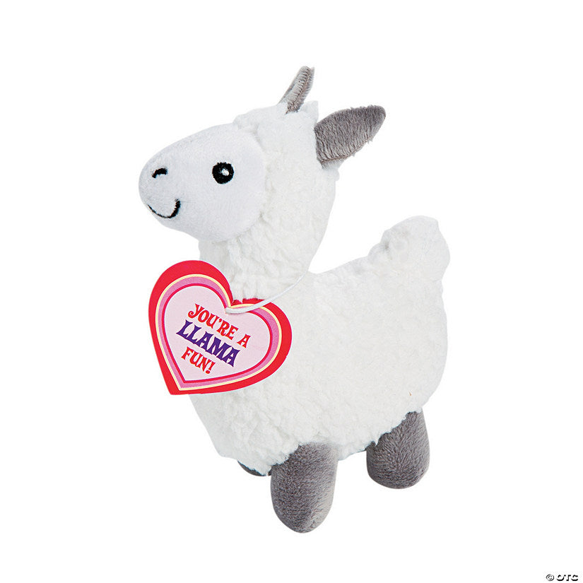 Stuffed Llamas Valentine Exchanges with Card for 12