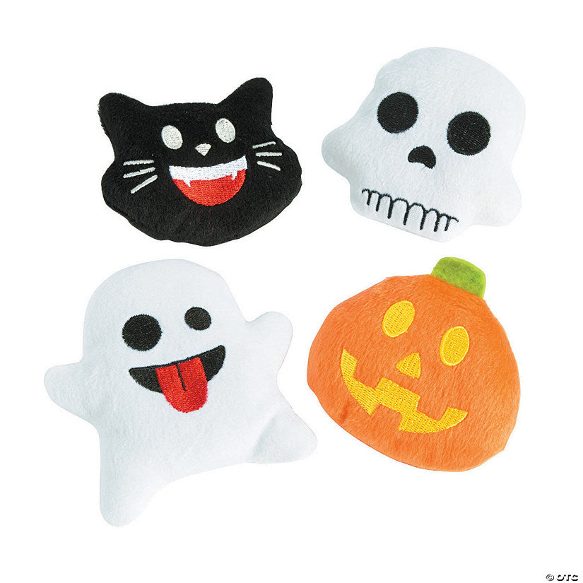 Per Dozen: 3 1/2" Mini Halloween Icon Emojis Stuffed Characters - 12 Pc. | USA Decoration®