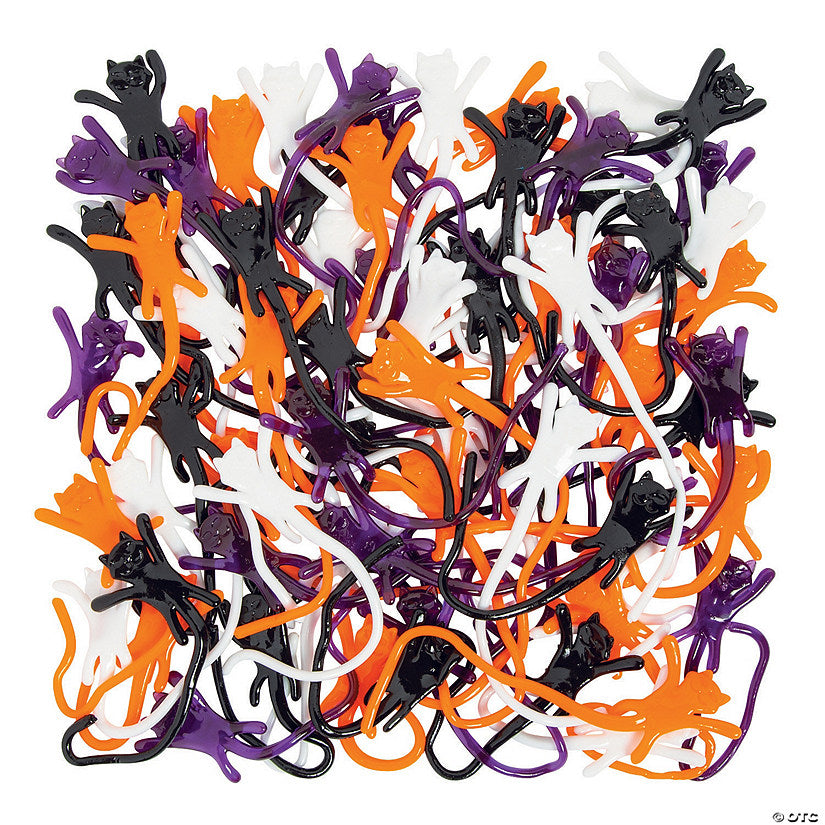 72 Piece(s): 8" Bulk 72 Pc. Halloween Sticky Vinyl Cat Splat Toys | USA Decoration®