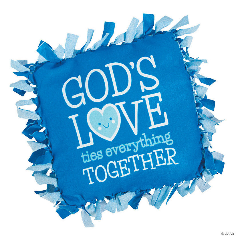 God’s Love Tied Fleece Pillow Craft Kit - Makes 6 | USA Decoration®