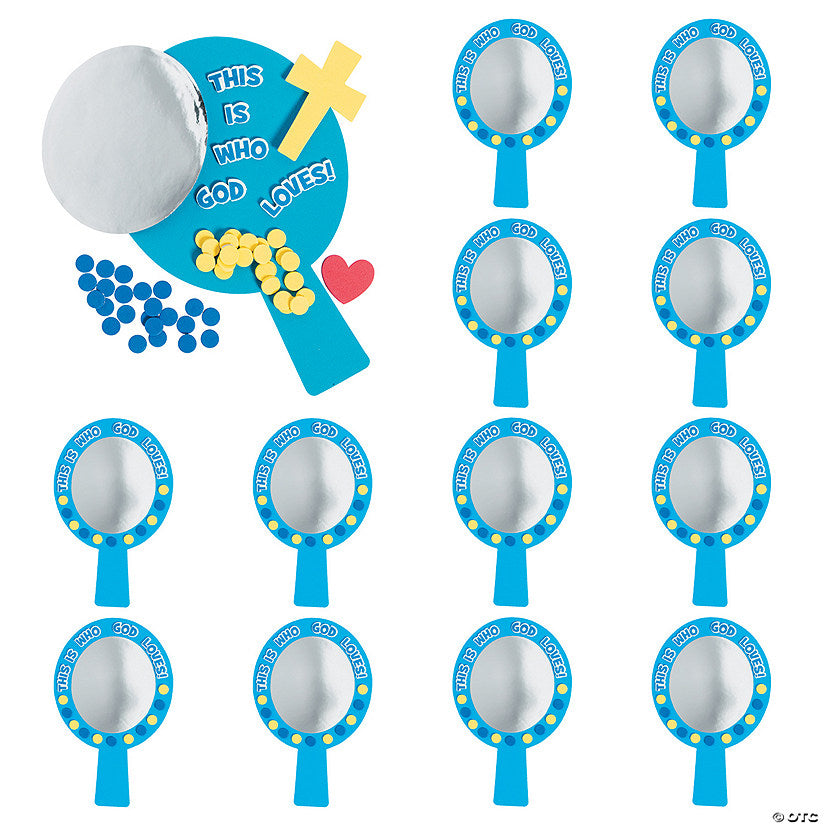 5" x 8" This Is Who God Loves Foam Mirror Craft Kit - Makes 12 | USA Decoration®