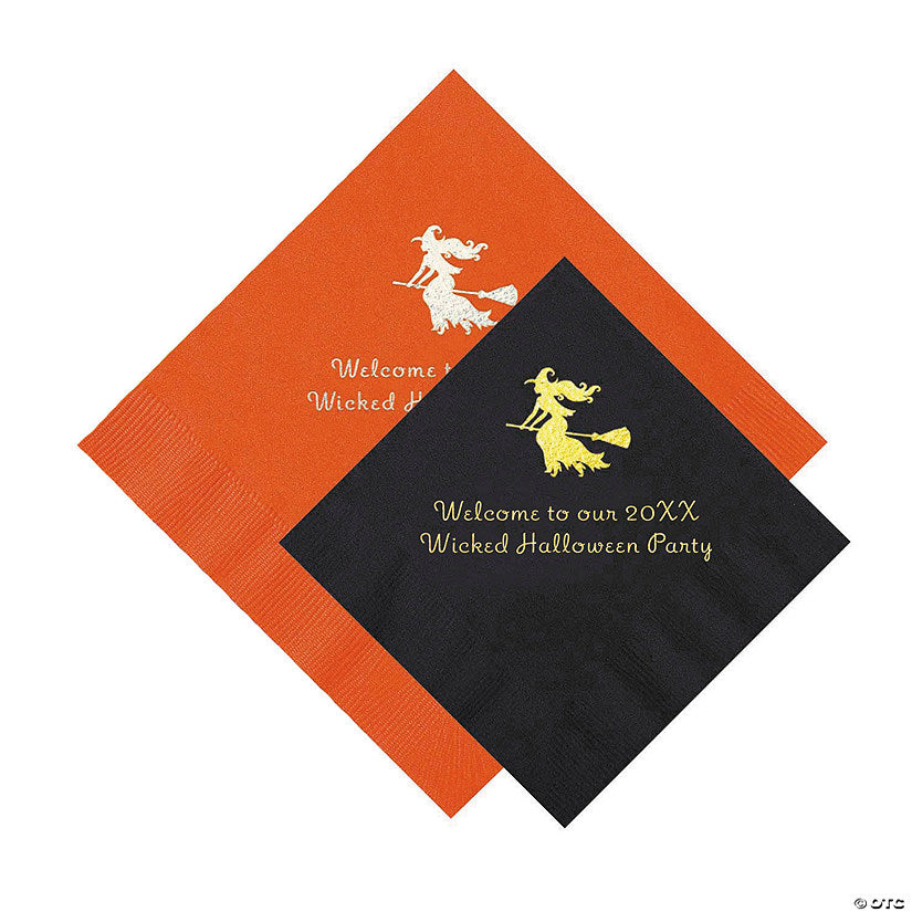 Bulk 50 Ct. Personalized Witch Beverage or Luncheon Napkins | USA Decoration®
