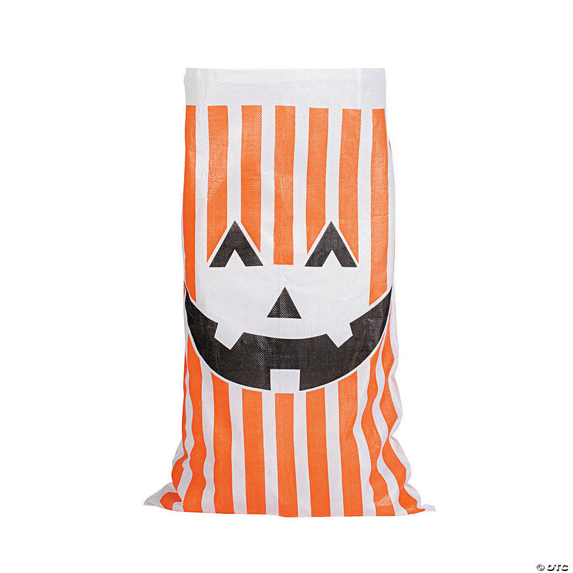 Per Dozen: 23 1/2" x 41" Jack-O’-Lantern Potato Sack Race Bags - 12 Pc. | USA Decoration®