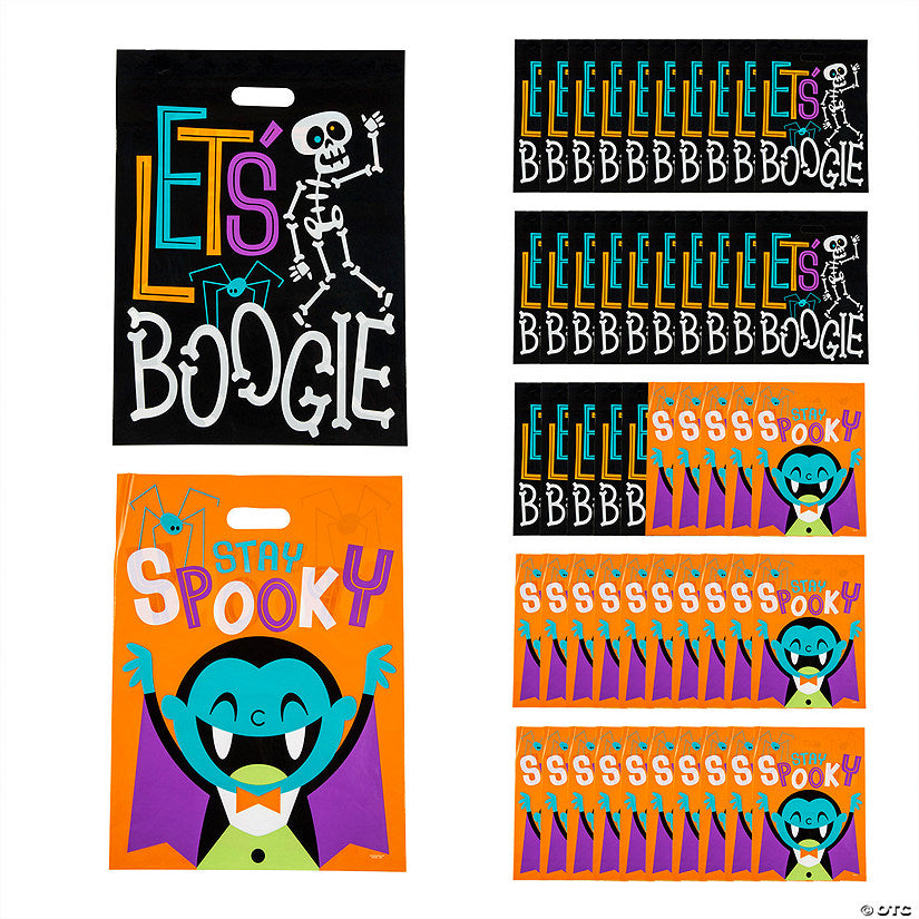 12 1/2" x 17" Bulk 50 Pc. Goofy Ghouls Plastic Trick-or-Treat Bags halloween