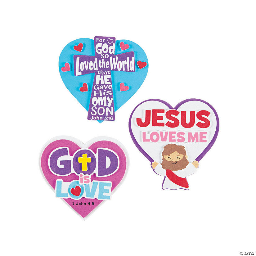 Valentine Inspirational Heart Magnet Craft Kit - Makes 12 | USA Decoration®