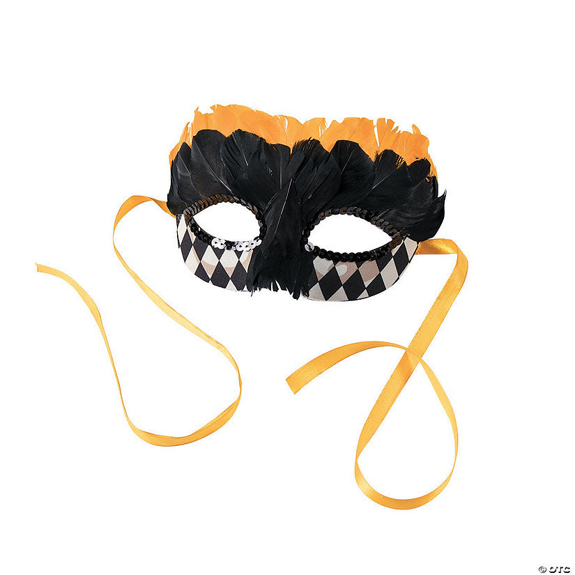 6 Piece(s): Black & Gold Harlequin Masks | USA Decoration®