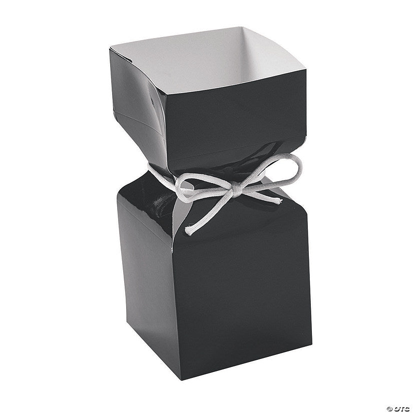 Black Vertical Square Hourglass Favor Boxes - 12 Pc. halloween