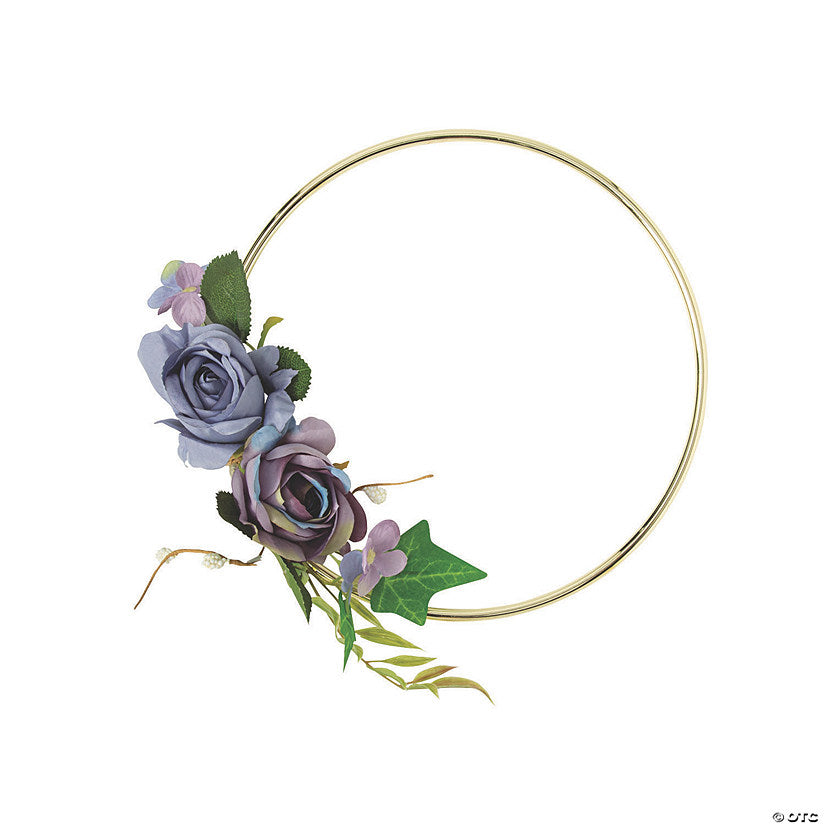 Small Gold Hoop Decoration with Purple Floral Accents | USA Decoration®