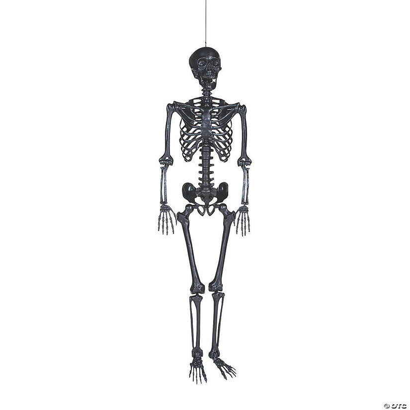 5 Ft. Life-Size Posable Black Skeleton Halloween Decoration | USA Decoration®
