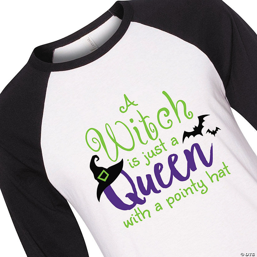 Halloween Witch Adults Baseball T-Shirt | USA Decoration®