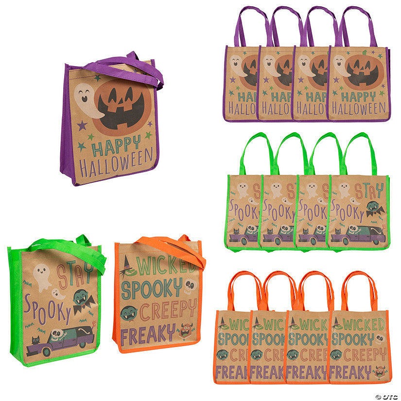 Per Dozen: 10" x 12" Large Nonwoven Halloween Tote Bags - 12 Pc. | USA Decoration®