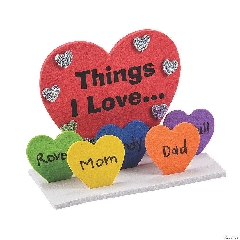 3D Things I Love Heart Craft Kit - Makes 12 | USA Decoration®