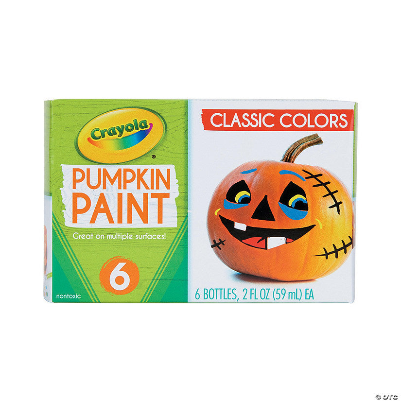 1 Set(s): 2 oz. Crayola Classic Colors Acrylic Pumpkin Paint - Set of 6 | USA Decoration®