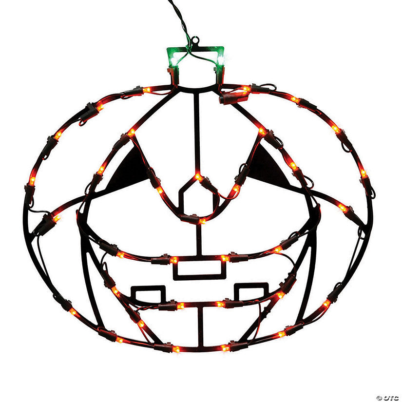 1 Piece(s): Vickerman 16" Pumpkin Wire Silhouette with LED Lights Halloween Lighted Decor | USA Decoration®