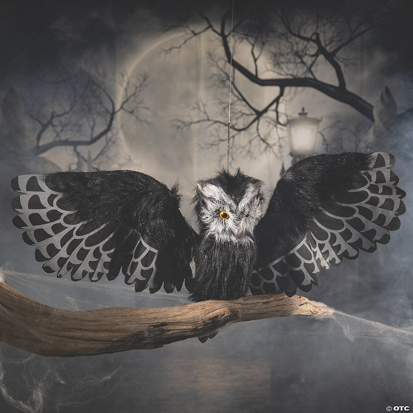 Animated Hanging Owl Halloween Decoration | USA Decoration®