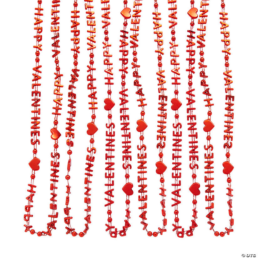 30" Bulk 48 Pc. Happy Valentine's Day Beaded Necklaces