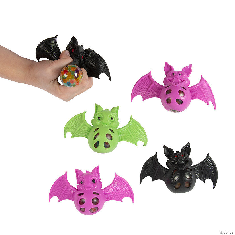 Per Dozen: 3" Halloween Bat Gel Bead Vinyl Squeeze Toys - 12 Pc. | USA Decoration®