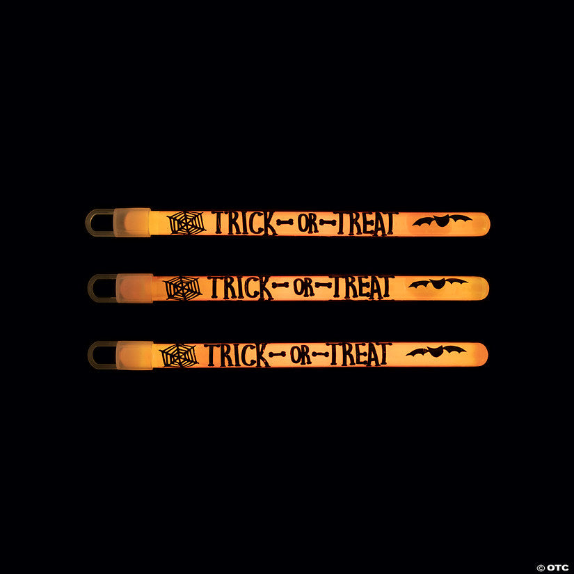 Trick-or-Treat Print Glow Sticks - 12 Pc. | USA Decoration®