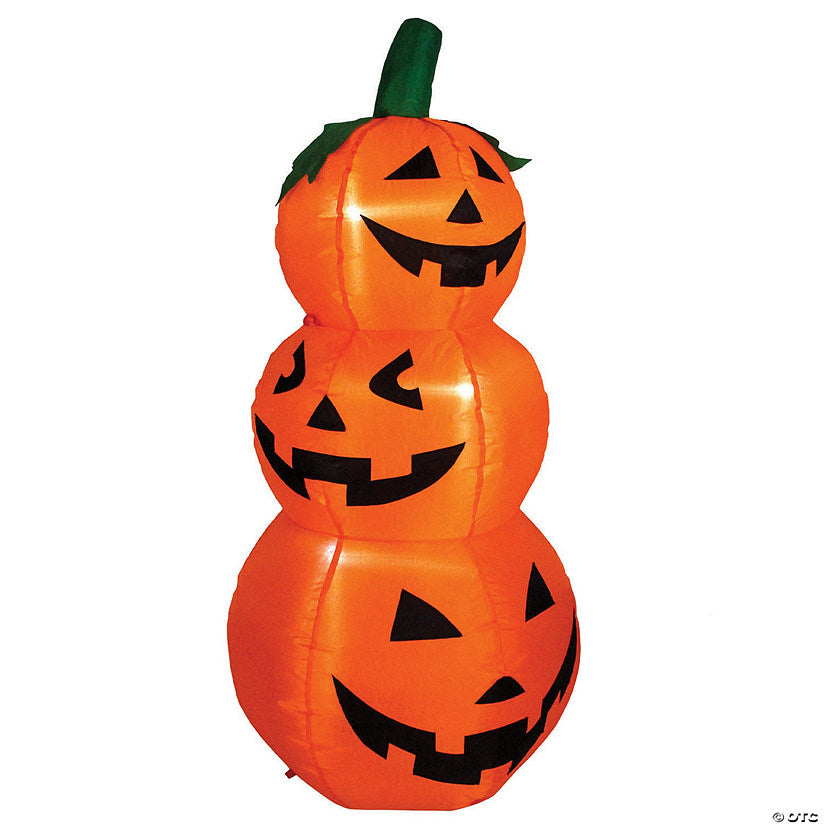1 Piece(s): Northlight 3.5' Inflatable Lighted Pumpkin Trio Halloween Outdoor Yard Art | USA Decoration®