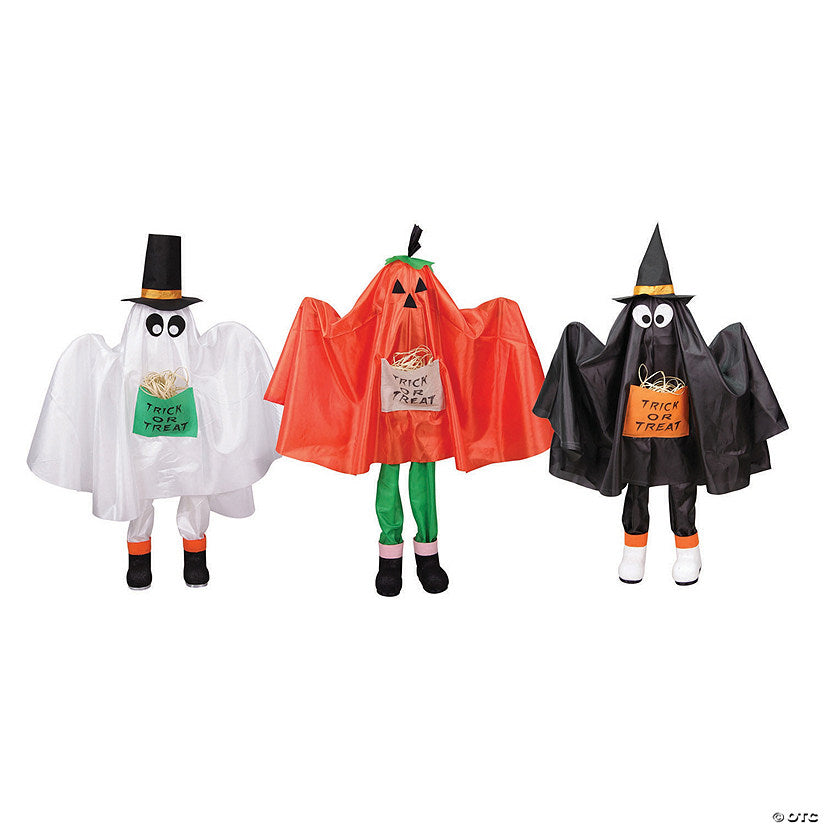 1 Set(s): Northlight Set of 3 Ghost, Pumpkin and Bat 36" Standing Halloween Kid Figures | USA Decoration®