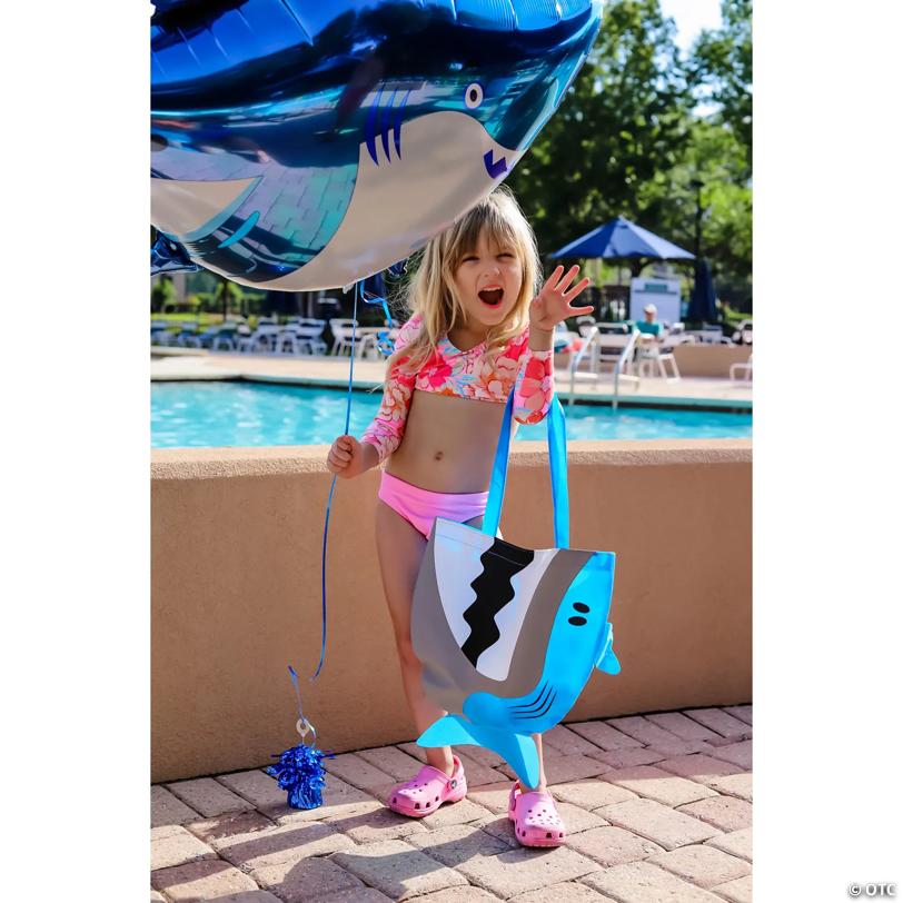 13 1/2" x 13" Large Shark Nonwoven Tote Bags - 12 Pc.