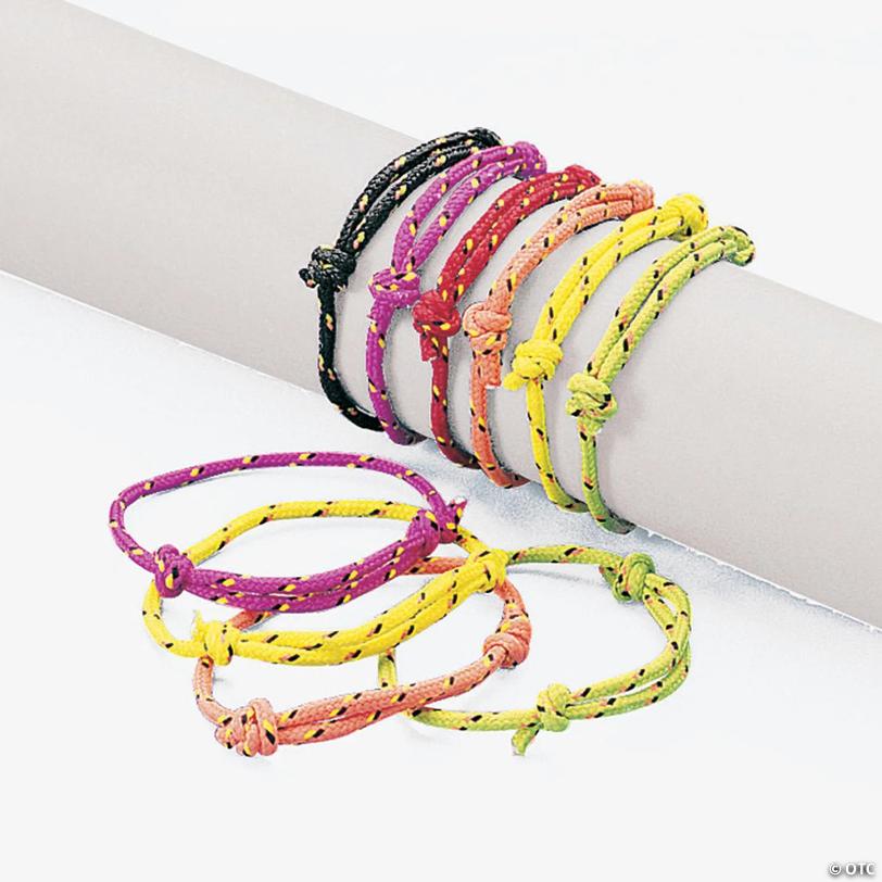 13" Bulk 72 Pc. Adjustable Nylon Friendship Rope Bracelets