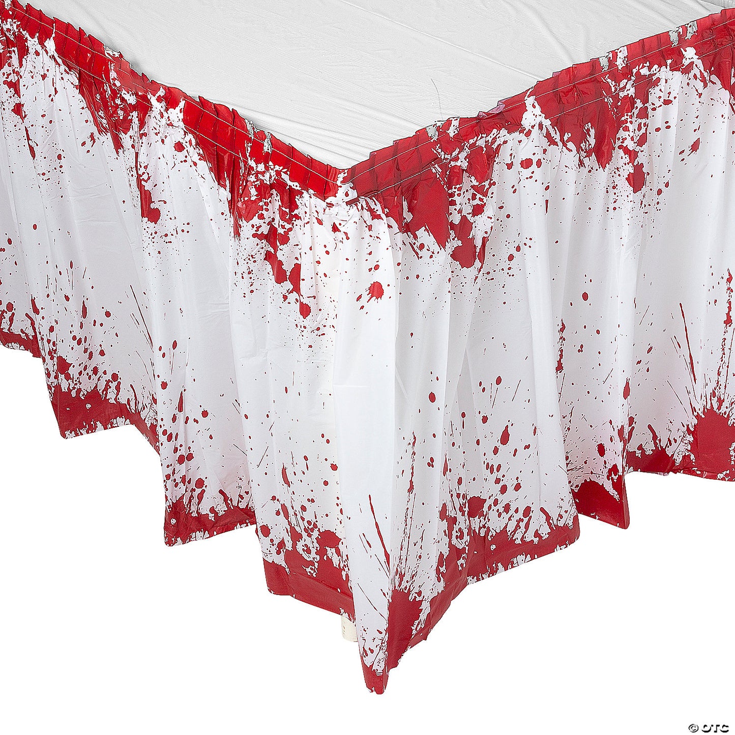 14 Ft. x 29" Halloween Horror Party Bloody Red & White Plastic Table Skirt