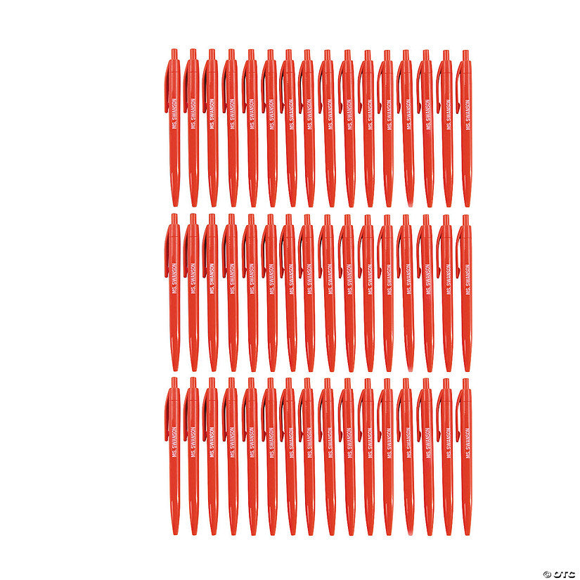 Bulk 48 Pc. Personalized Solid Color Retractable Pens