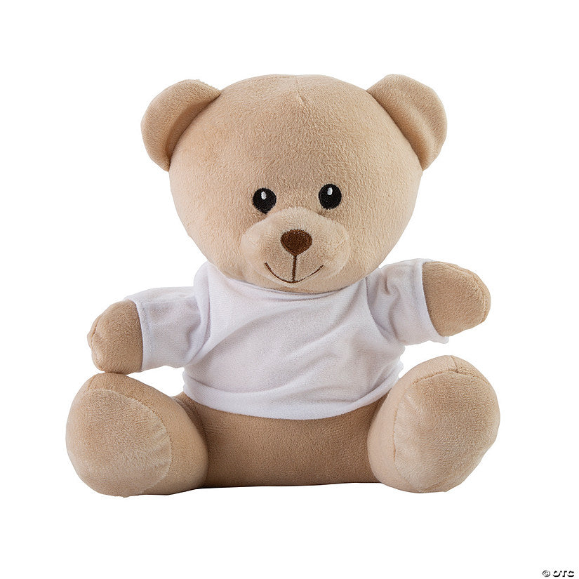 Stuffed Bear with White T-Shirt | USA Decoration®