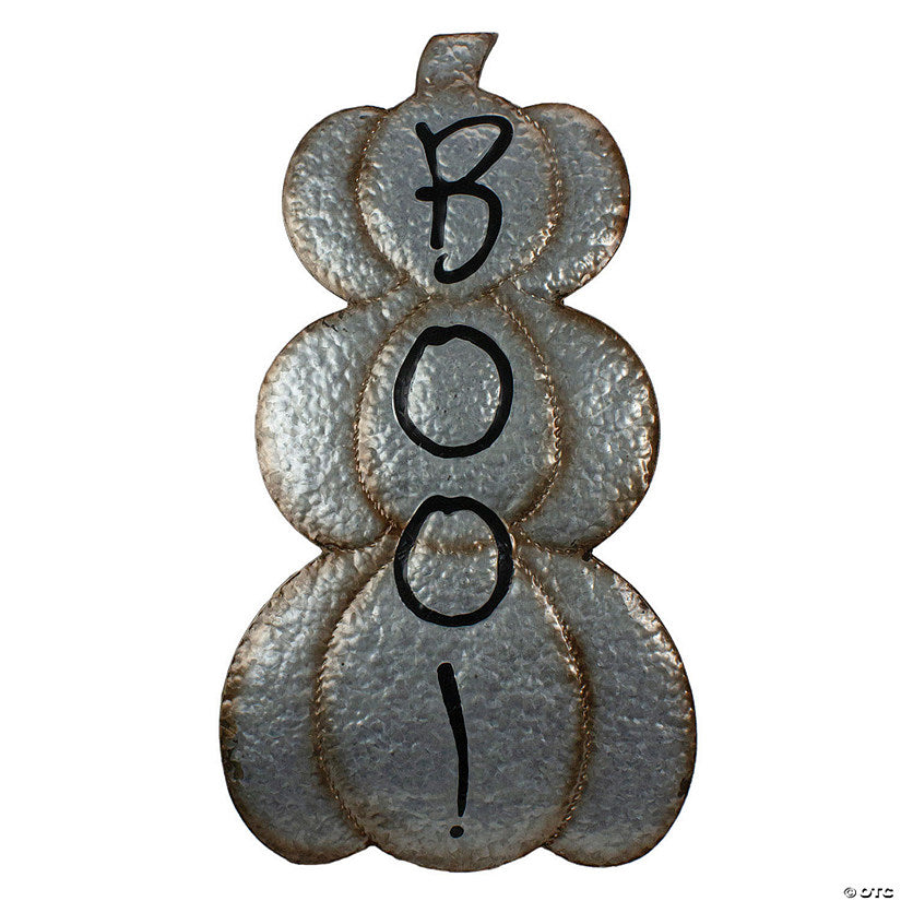 1 Piece(s): Northlight 28' Silver and Brown Metal Pumpkin Halloween Decoration | USA Decoration®