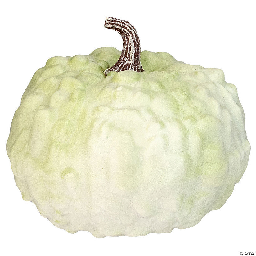 Northlight 7.5" White Textured Pumpkin Fall Halloween Statue