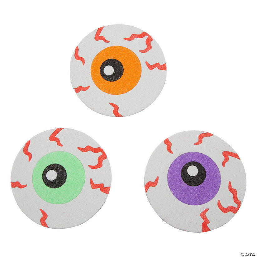 Makes 12: Halloween Spooky Eyeball Sand Art Magnet Craft Kit - 12 Pc. | USA Decoration®